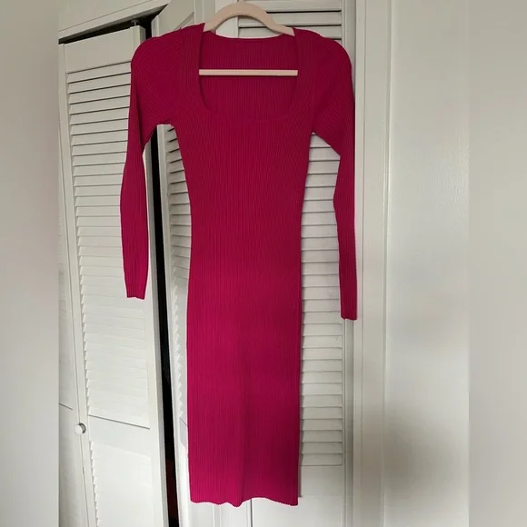 party dresses hot pink Hot Pink Sequin Prom Dresses with Slit, Lace-up Back, Spaghetti Strap –  Viniodress main image 0